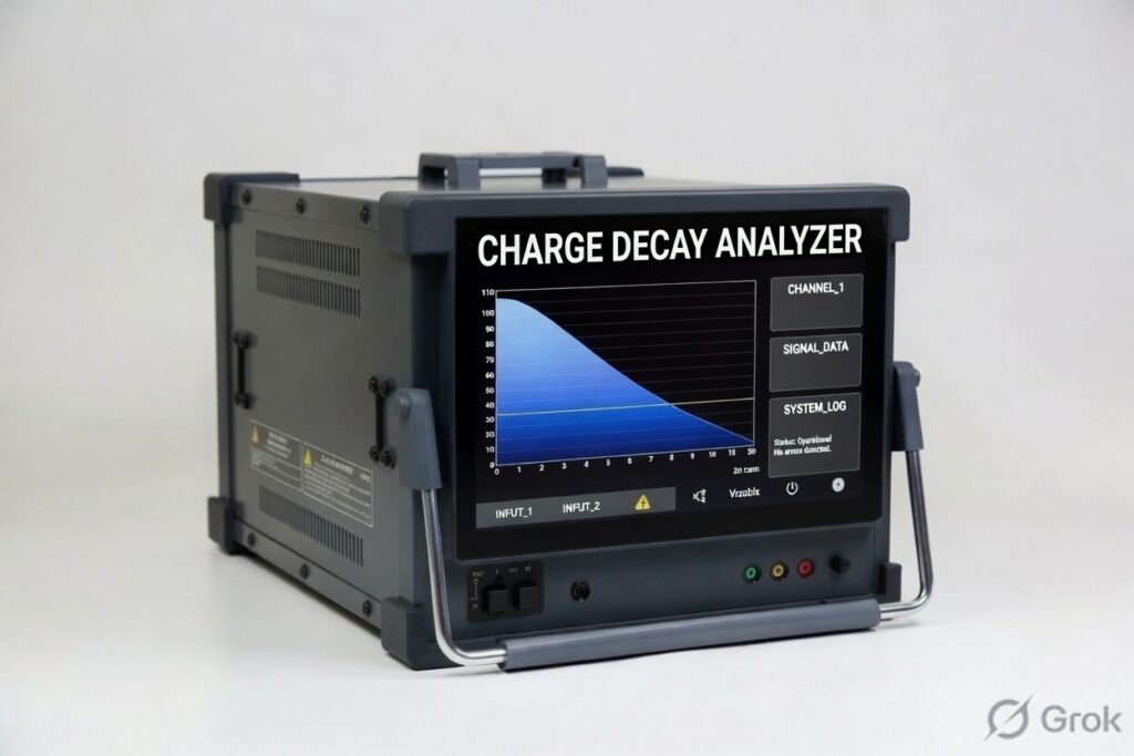 Electrostatic Charge Decay Meter with Powder Drawer